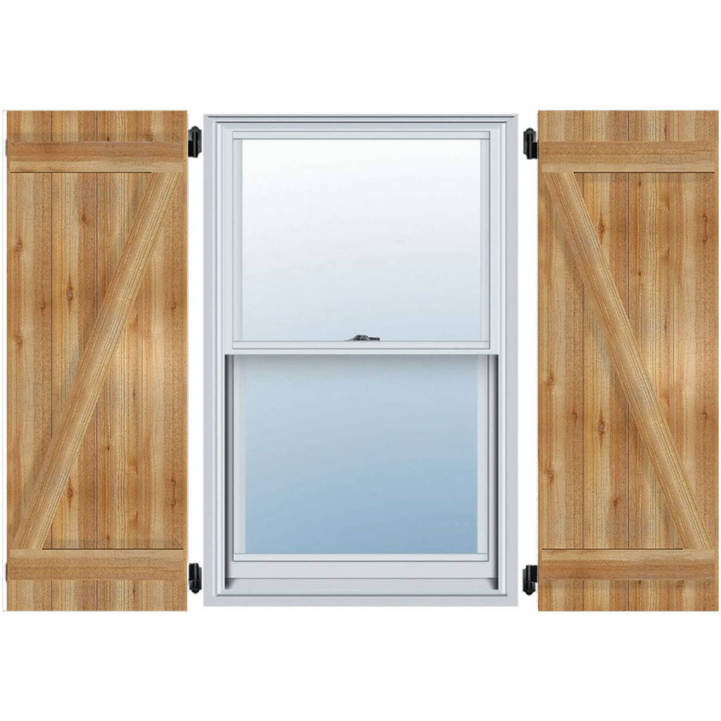 Rough Sawn Western Red Cedar Board-n-Batten Shutters B366