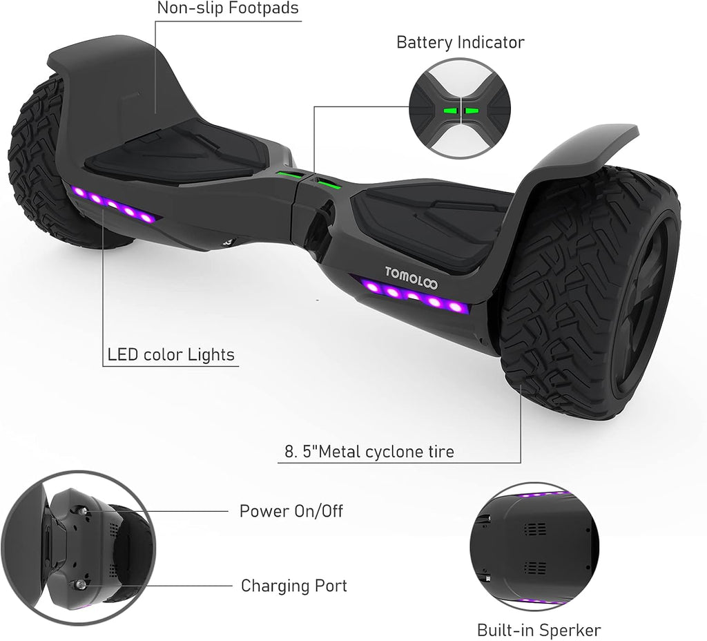 8.5 inches All-Terrain Self-Balancing Hoverboard with LED Lights and Bluetooth T6665