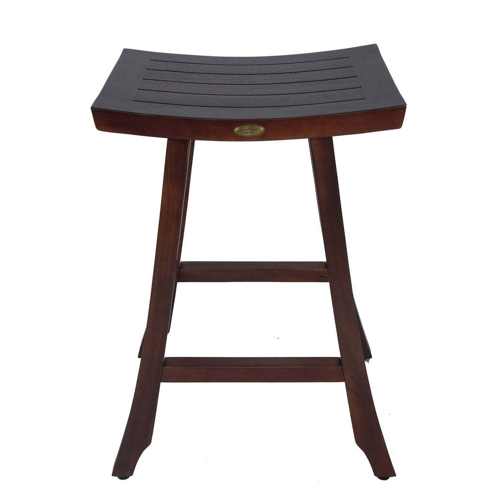 Solid Teak Kitchen Bar Stool in Woodland Brown Finish N380412