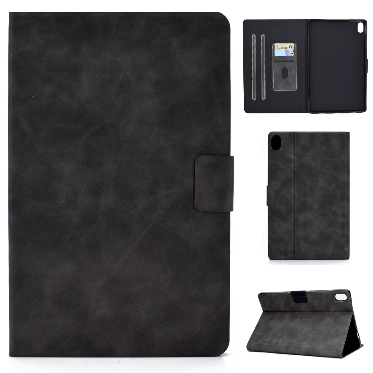 Black Leather Folio Stand Cover for iPad 10.9 Inch Y80138