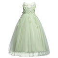 Big Girls Tulle Dresses Floor Length Ball Gown A6282