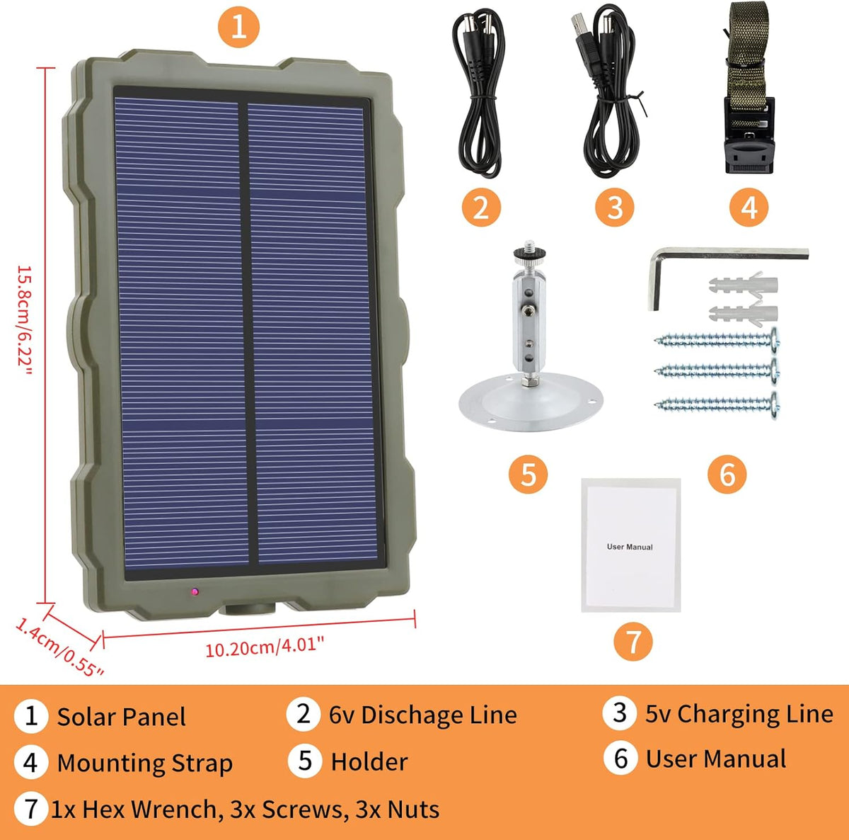 1700mAh Rechargeable Battery IP66 Waterproof Solar Charging Panel T798