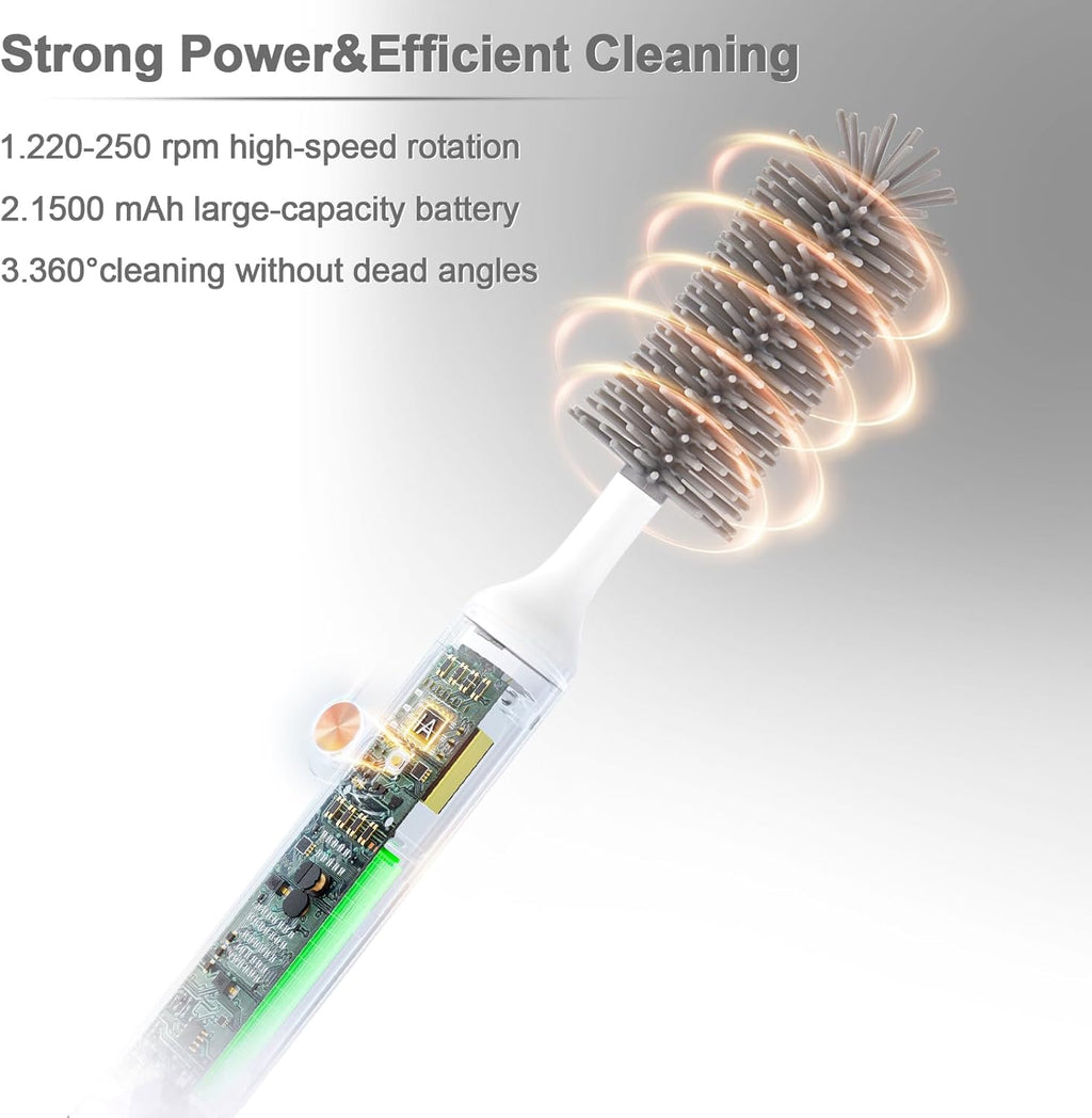 White 1500mAh Electric Baby Bottle Brush Set V62003