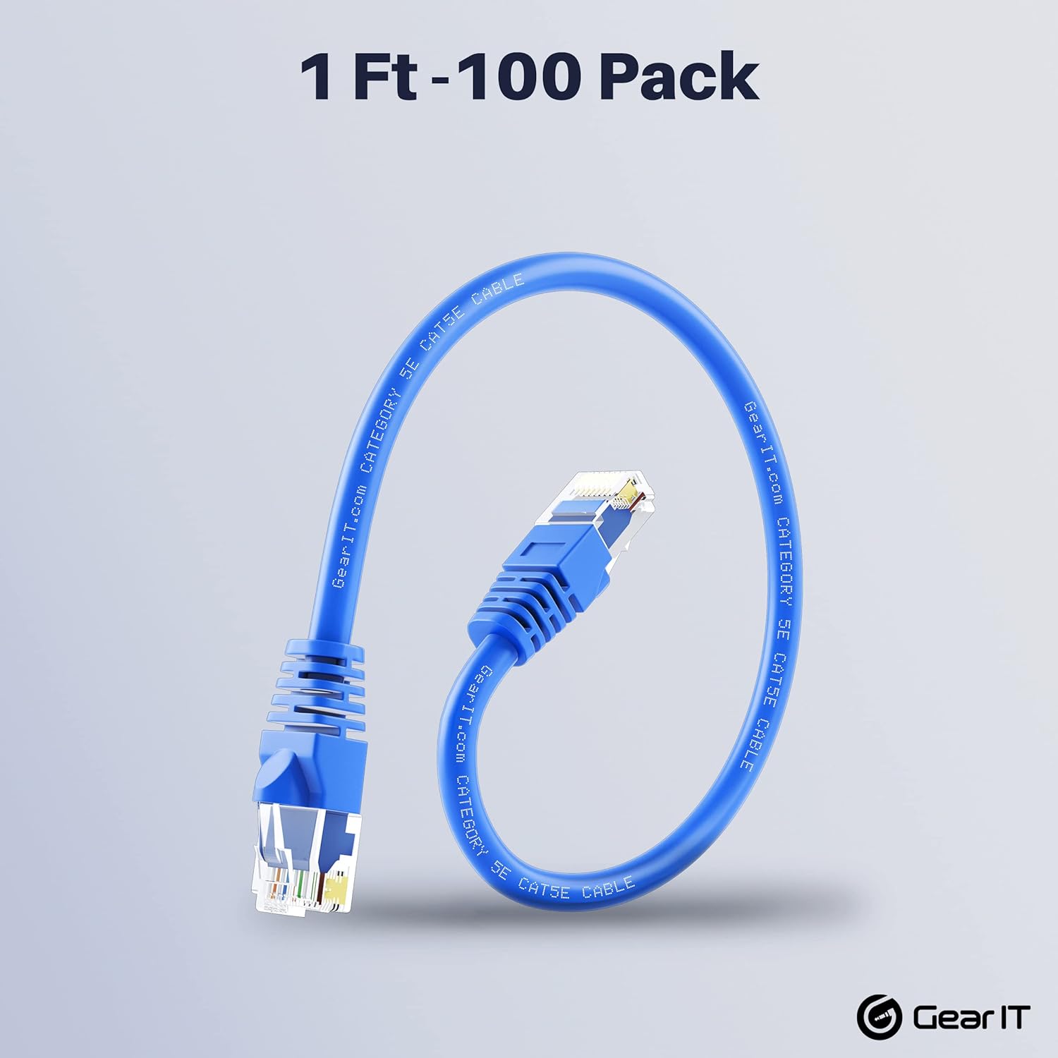Blue Snagless RJ45 Ethernet Patch Cable 100-Pack 1 Foot V77686