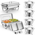6 Packs Stainless Steel Chafing Dishes Buffet Set with Lids I9297