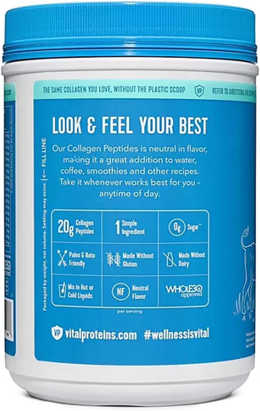 Unflavored Collagen Peptides Powder, 24 oz L151382