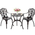 3-Piece Bistro Table and Chairs Set of 2 Outdoor Furniture, Bronze K433