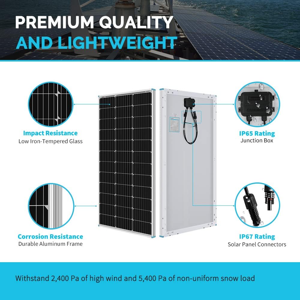 400 Watts 12 Volts Monocrystalline Solar Kit with Charge Controller G613