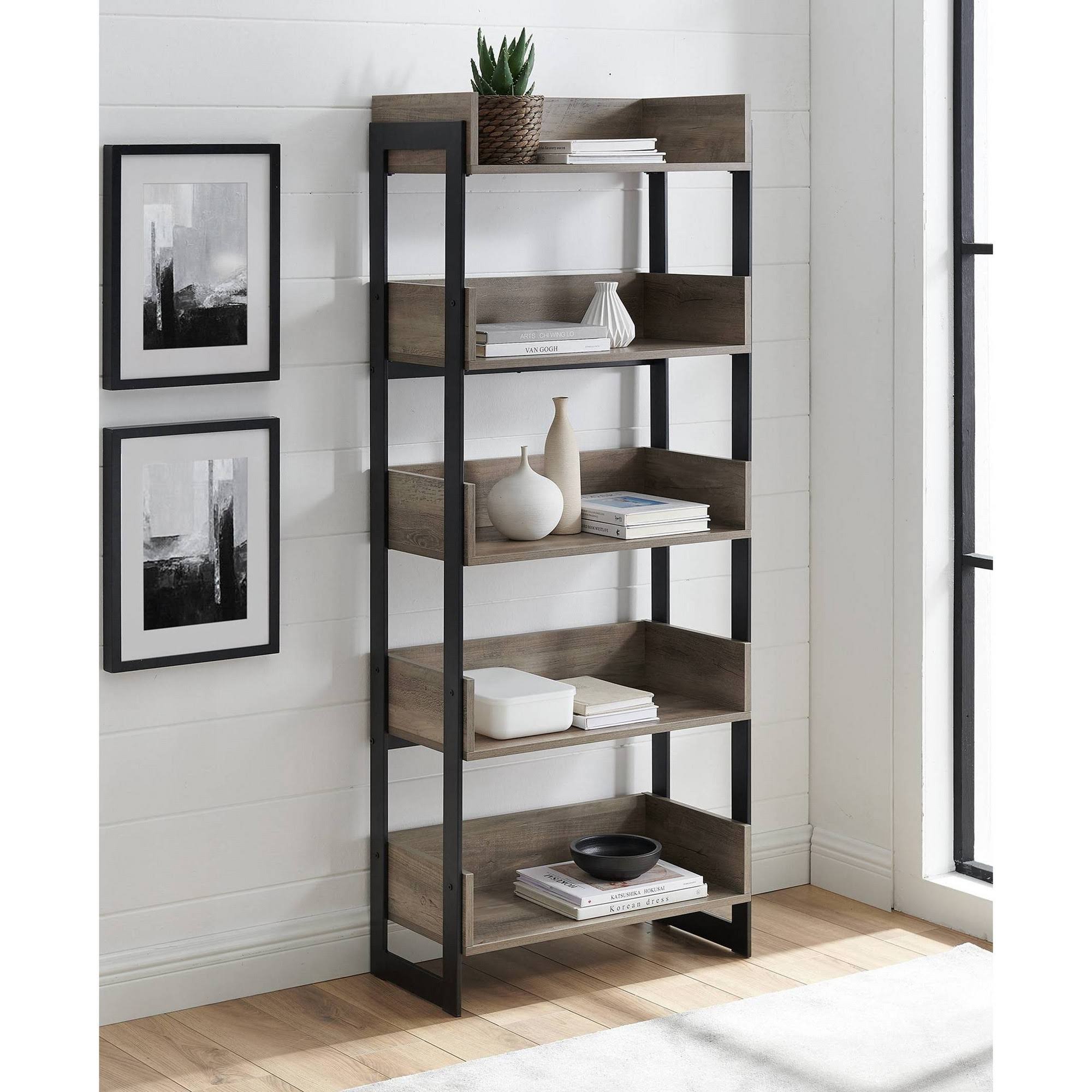 Gray Wash Box Shelf Bookcase U67712