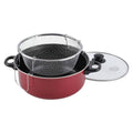 Red 5 Quart Stock Pot with Glass Lid C11815