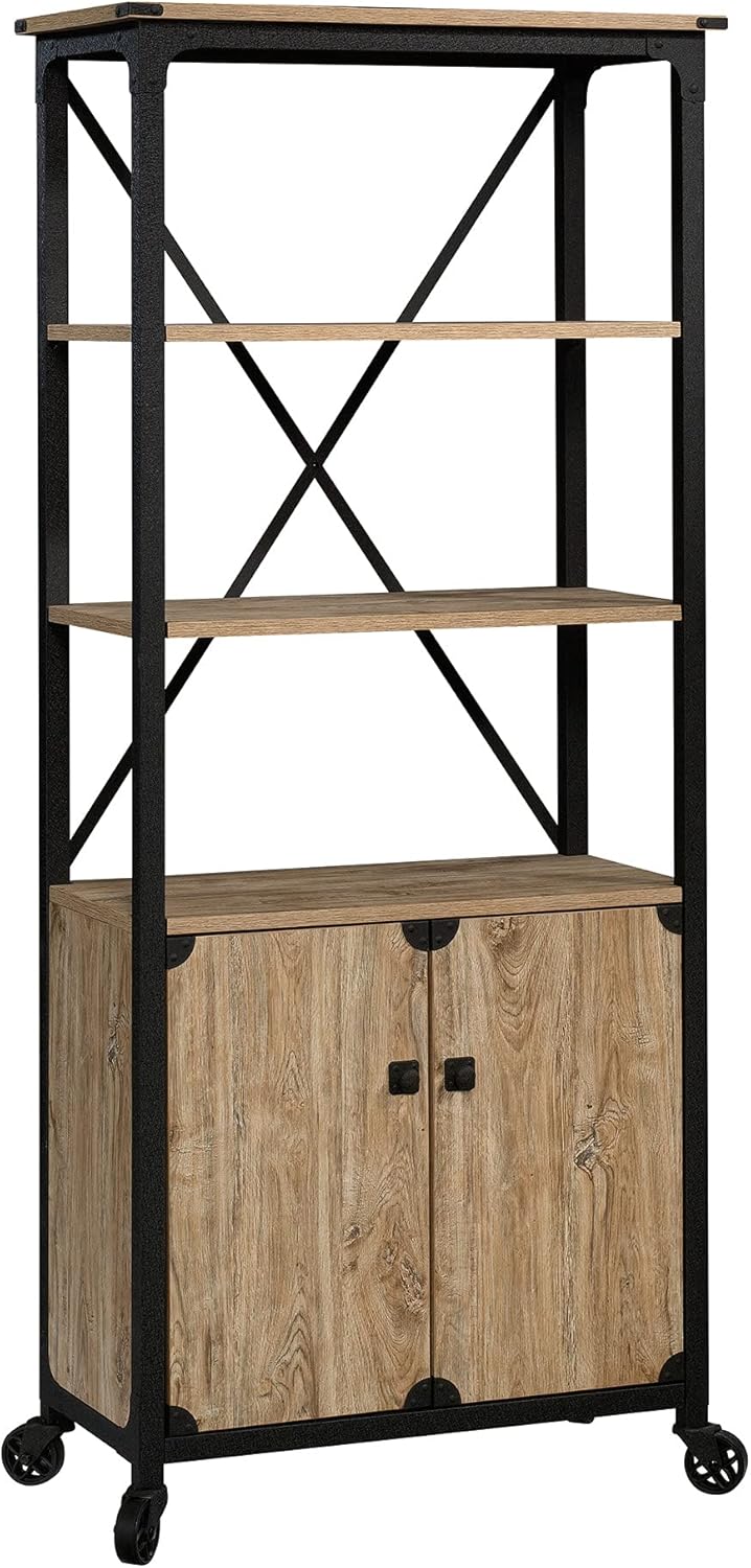 Bookcase with Doors, Carbon Oak Finish H9579