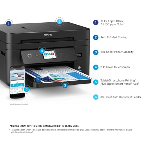 Wireless All-in-One Printer with Scan, Copy, Fax, Auto Document Feeder, Automatic 2-Sided Printing, Black I7819