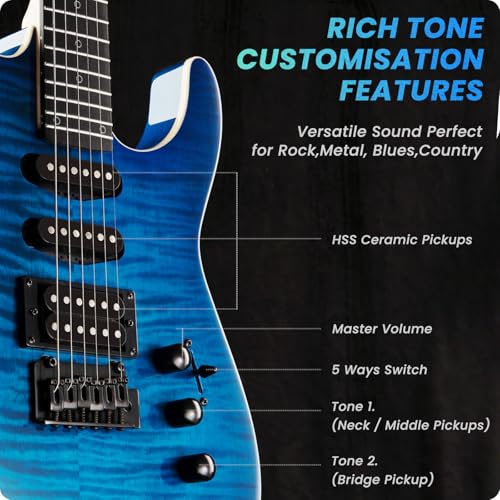 Black Solid Body Electric Guitar with 24 Frets B151