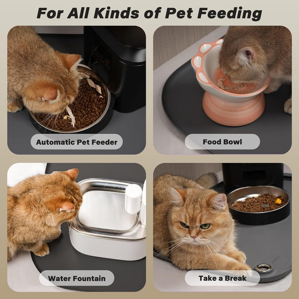 Waterproof Silicone Pet Feeding Mat with Pocket Y35834