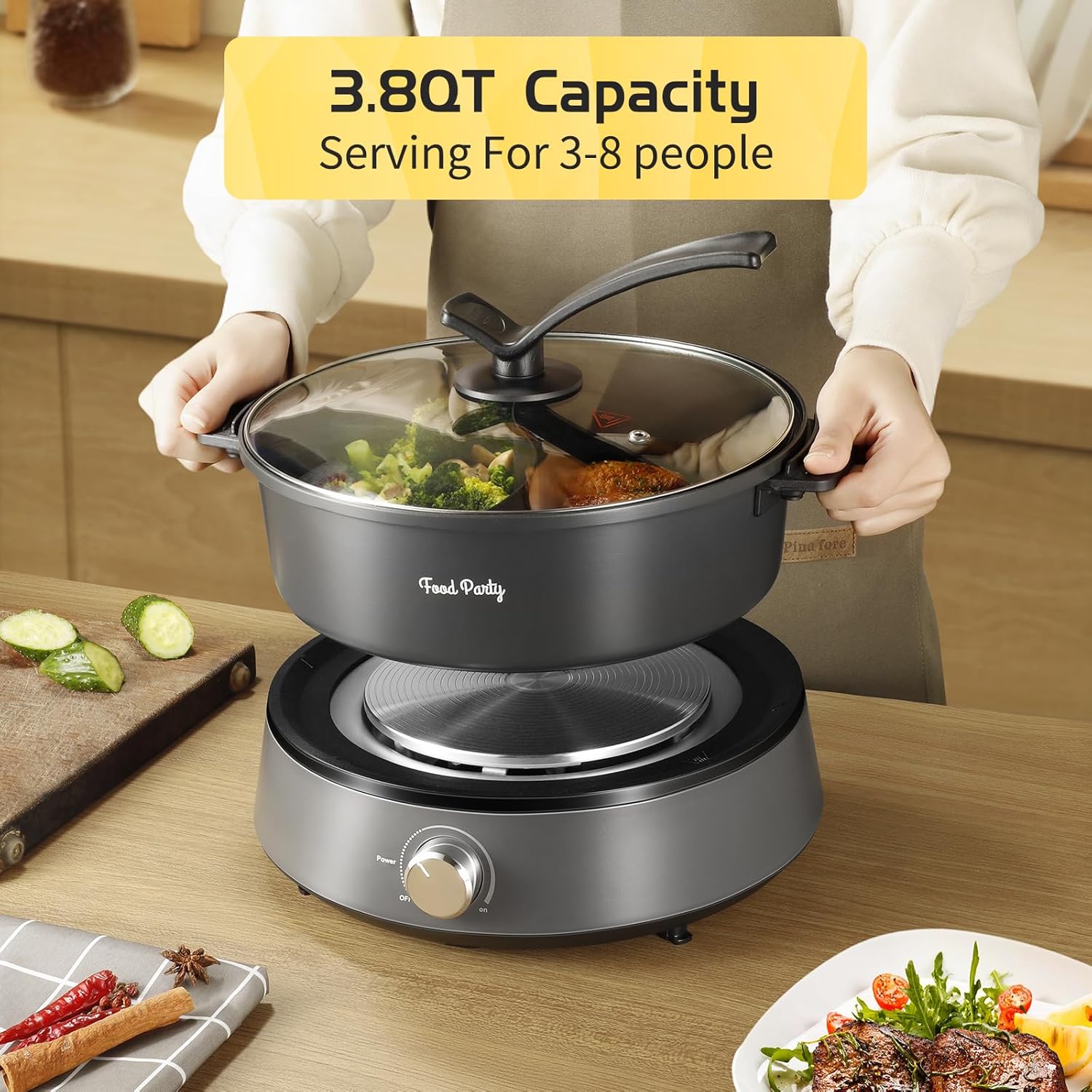 Electric Dual Sided 5L Non-Stick Hot Pot M50614