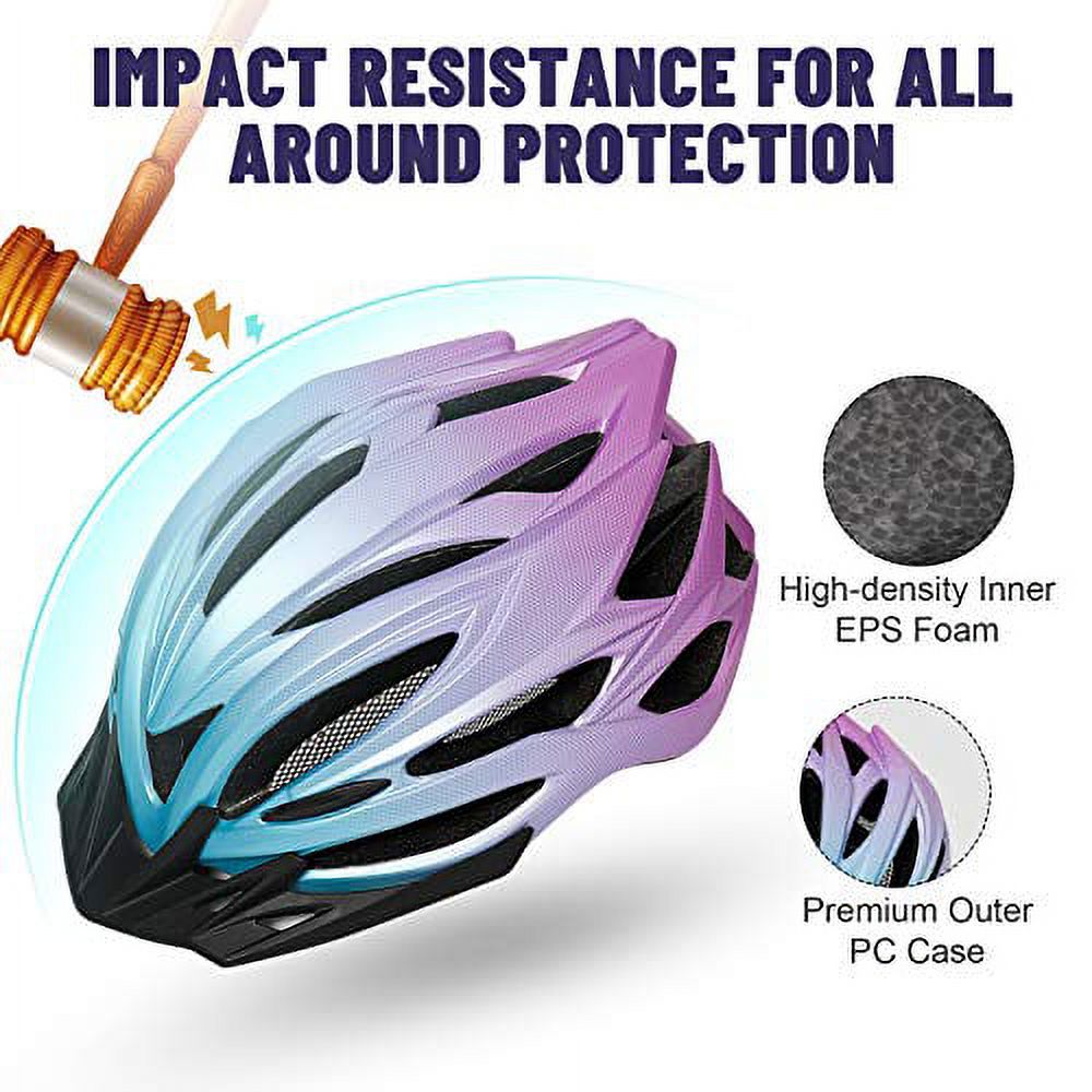 Lightweight Bicycle Helmet with Detachable Sun Visor and Insect Net W764