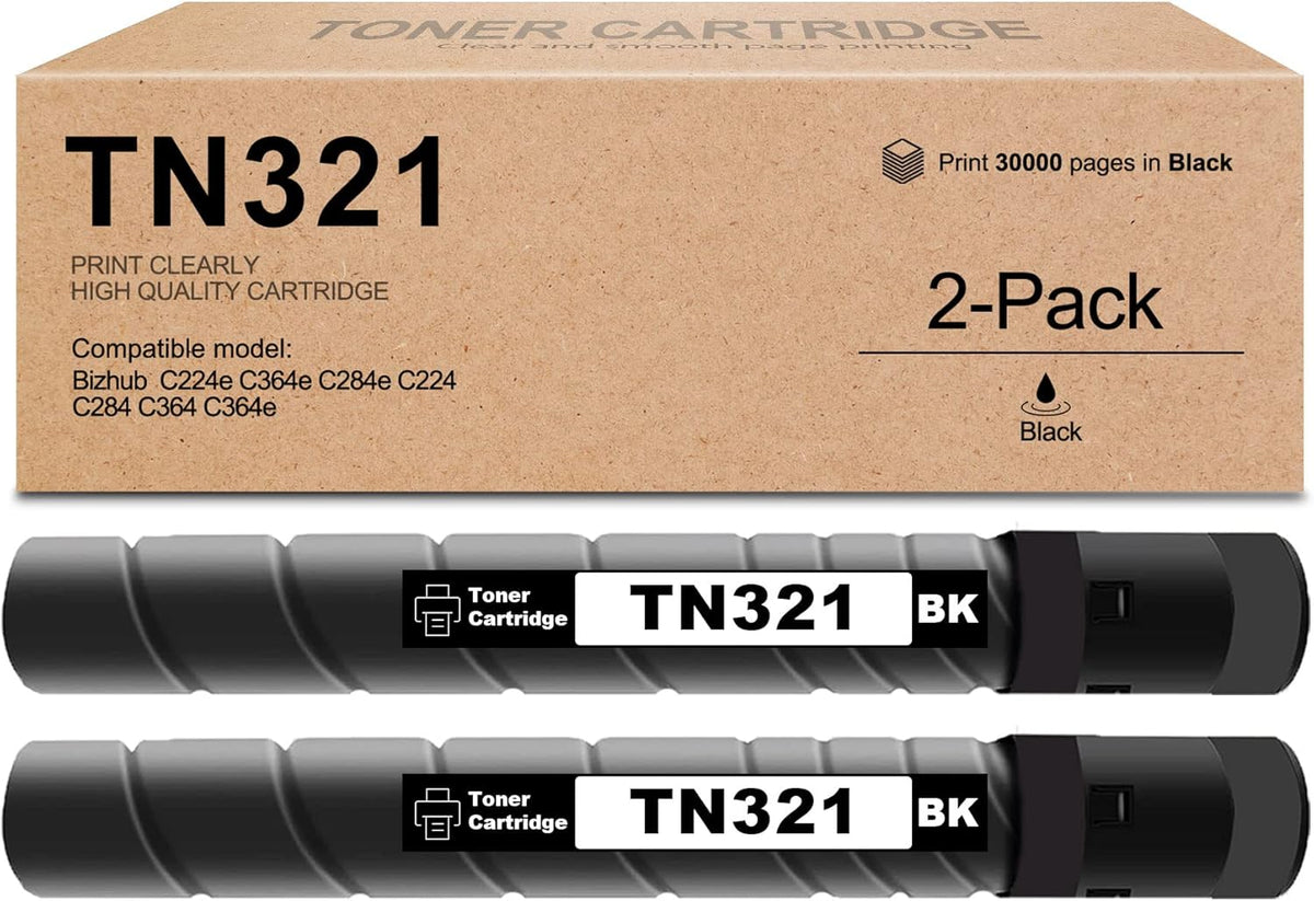 Black 2 Packs Compatible Toner Cartridge TN321 H18864