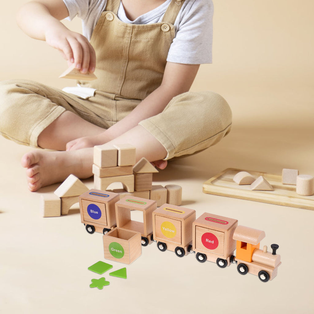 Wooden Pulling Train Building Blocks for Toddlers M438