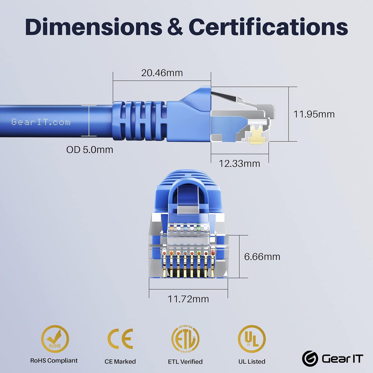 Blue Snagless RJ45 Ethernet Patch Cable 100-Pack 1 Foot V77686