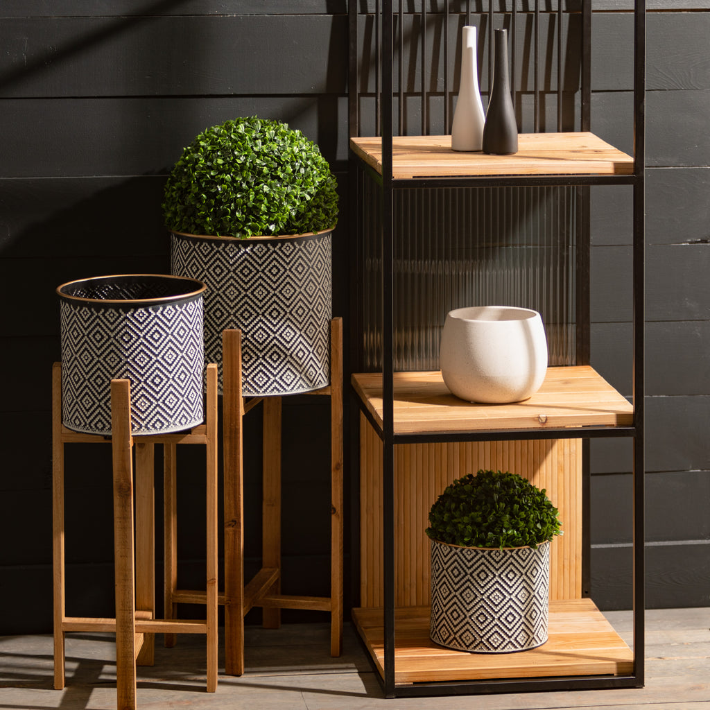 Creamy Speckled Round Ceramic Planter Set of 3 I8357