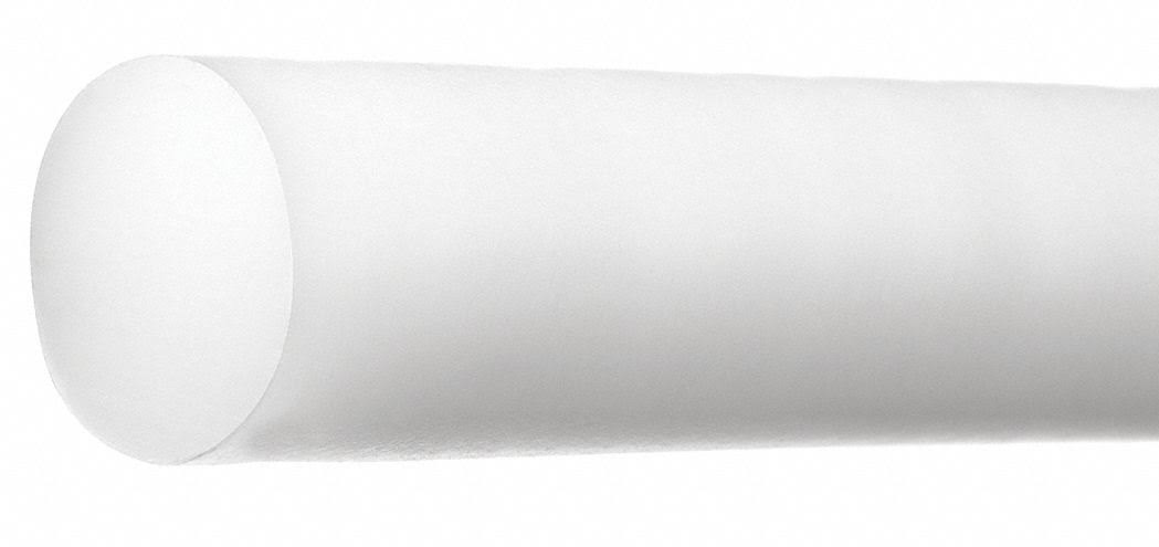White PTFE Rod Stock 4 ft. L, 1-1/4x22 Dia. N194