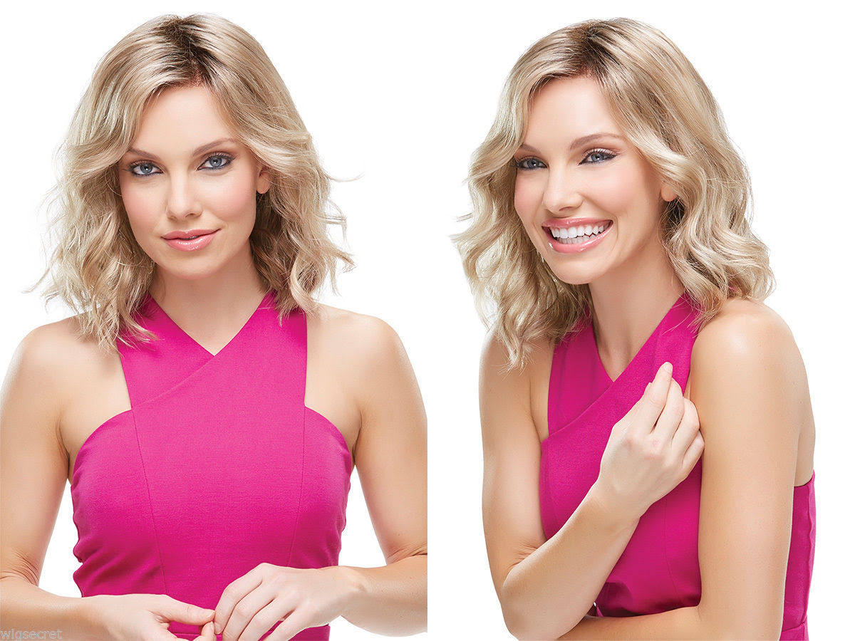 Medium Lace Front Wavy Blonde Brunette Red Grey Wigs - Light Gold Brown Medium Gold B U3836
