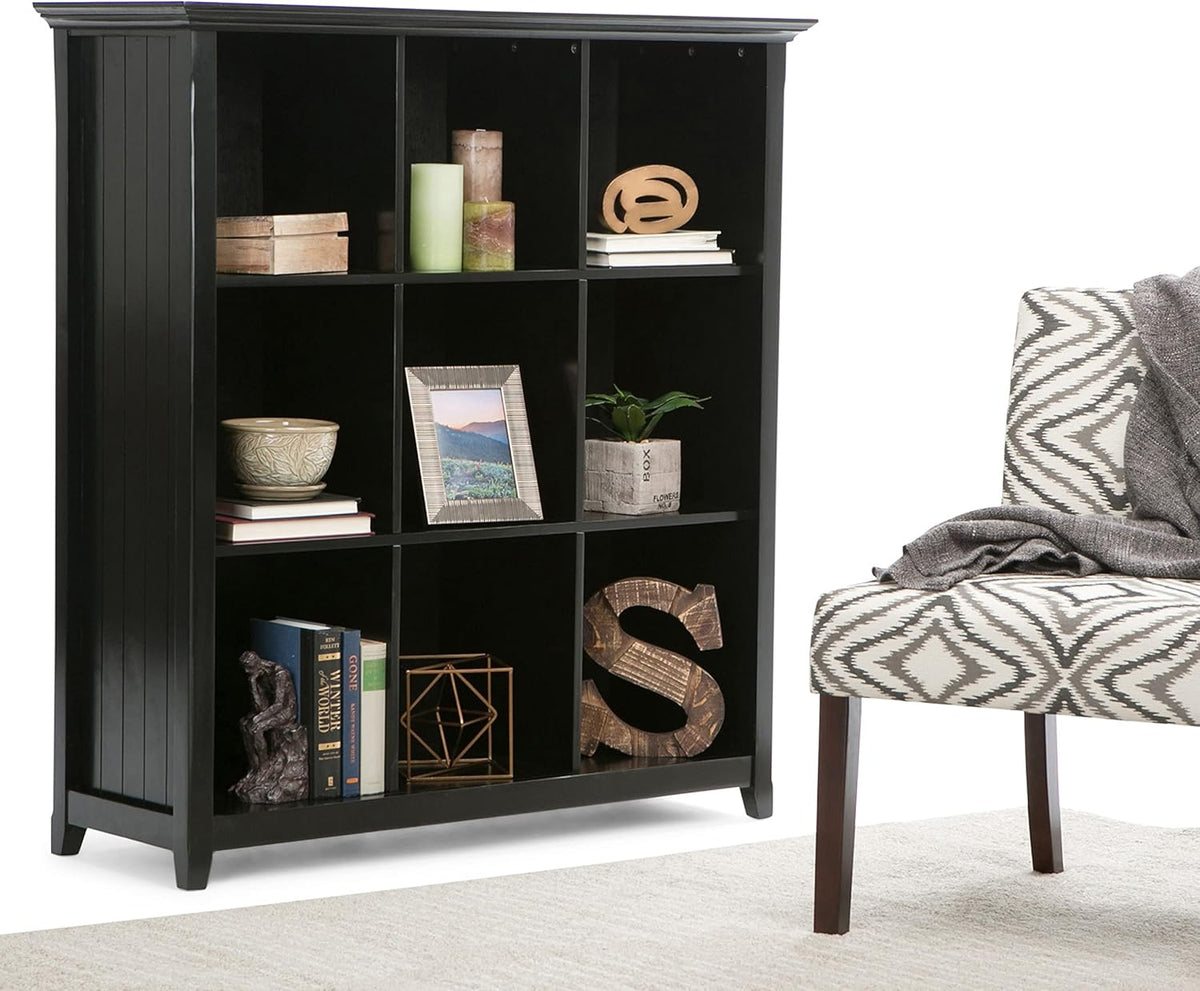 9 Cube Solid Wood Bookcase in Light Golden Brown I917