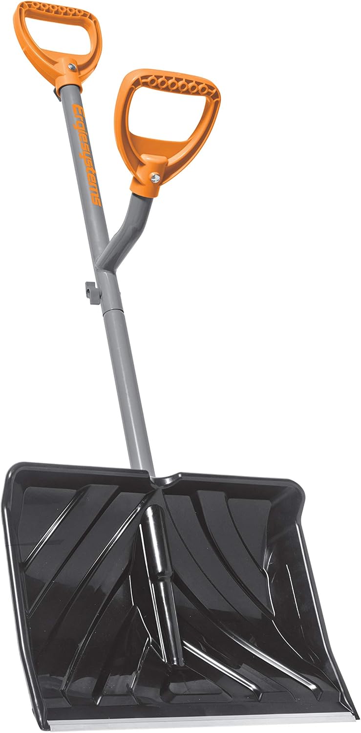 Steel Shaft Impact Resistant Snow Shovel, 18-Inch, 48-Inch Shaft, Polycarbonate Shovel Pack of 2 F710