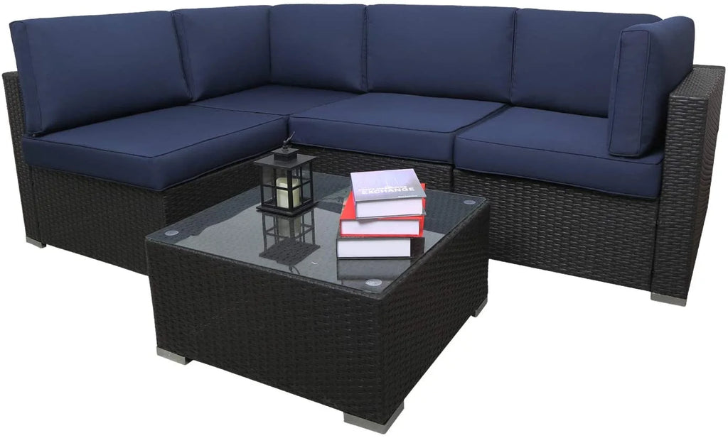 5 Pcs PE Rattan Patio Conversation Set K30317