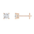 14K Rose Gold Diamond Solitaire Stud Earrings Q590456