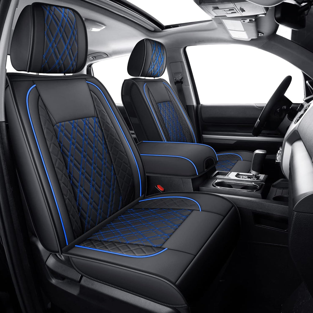 Gray Faux Leather Seat Covers Full Set Q596