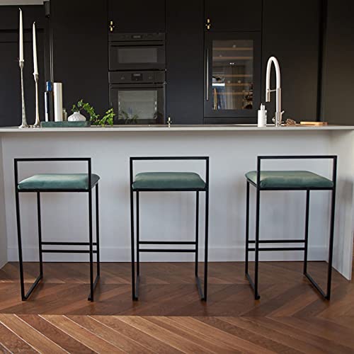 Set of 2 Low Back Wrought Iron Bar Stools W5741