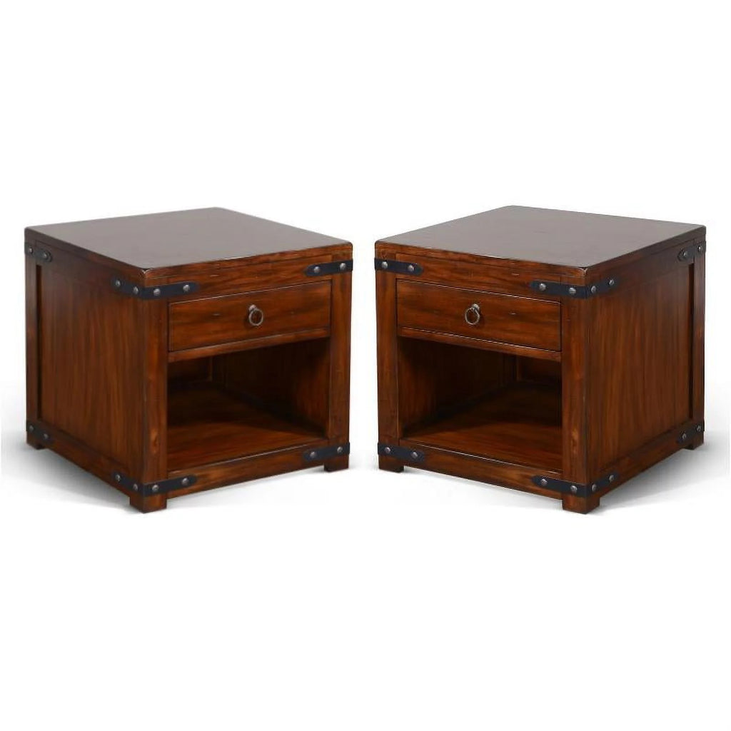 Dark Chocolate Wood End Table Set of 2 J87475