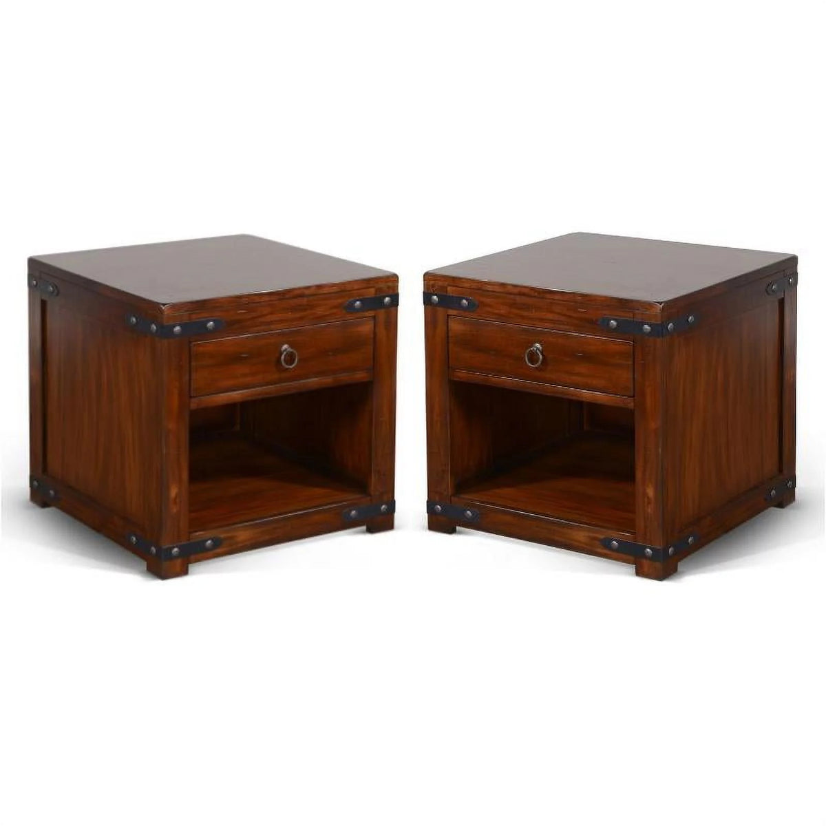 Dark Chocolate Wood End Table Set of 2 J87475