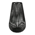 Black Metal Frame Lantern with Weaving B38750