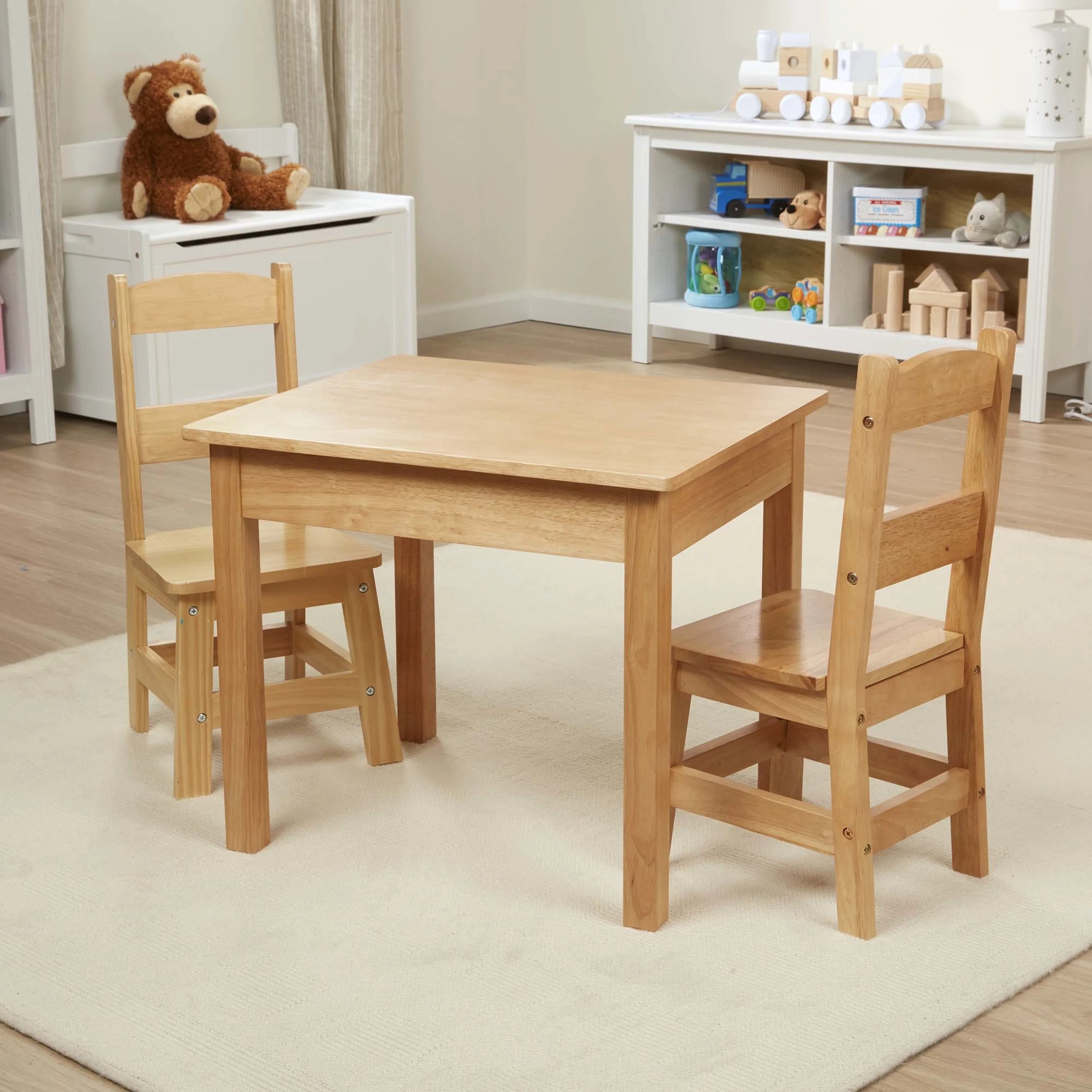 Solid Wood Table and 2 Chairs Set E791