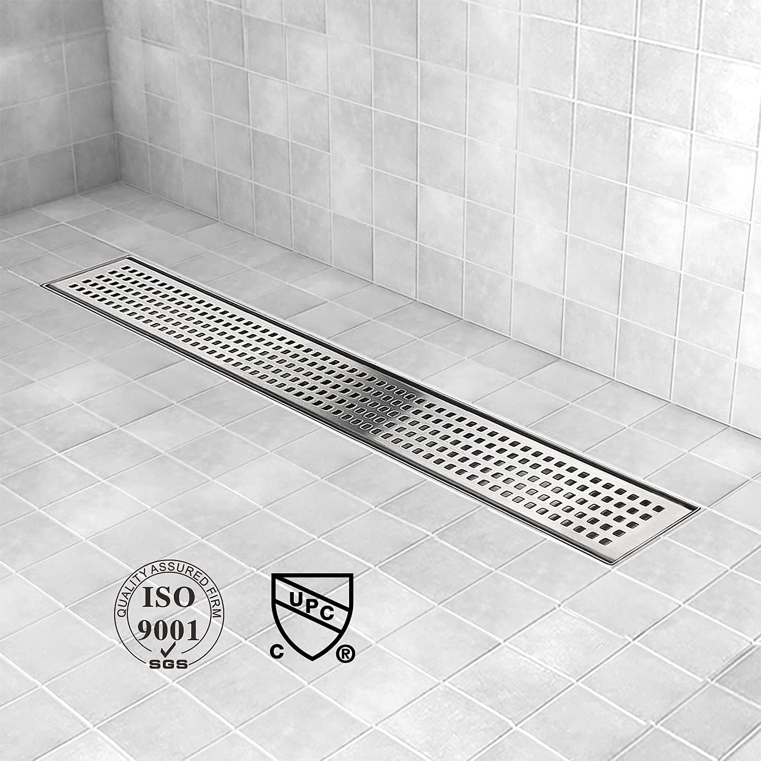 Brushed 304 Stainless Steel Linear Shower Drain 24 inch, Pack of 2 L69094
