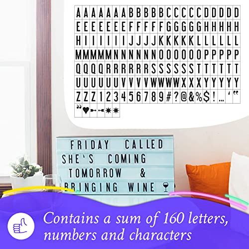 Mini Rainbow Color Changing Light Up Letter Board Sign with 100 Letters and Symbols, 3 Modes, 8"x6" R1945