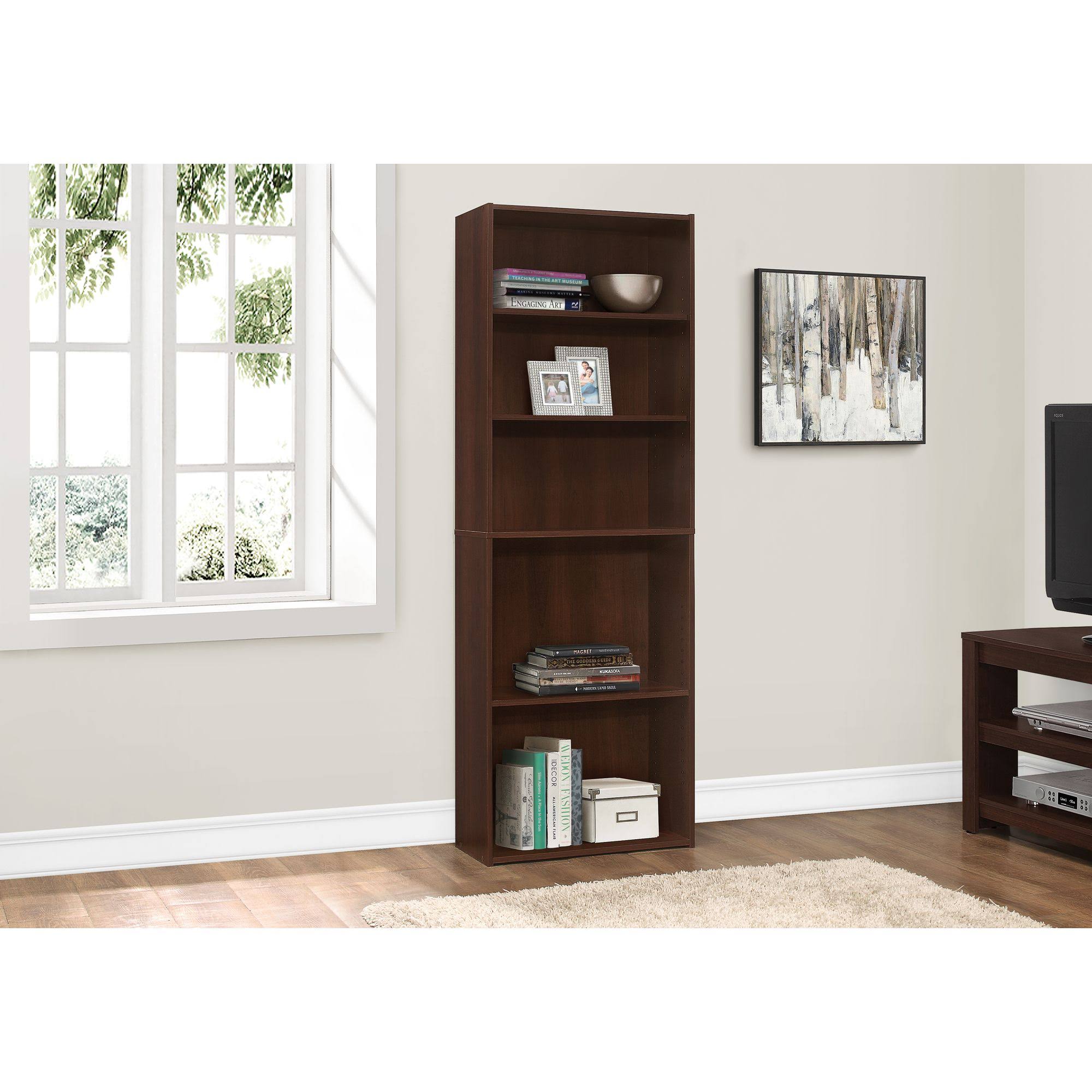 Cherry 72 inch 5 Shelves Bookcase T1561