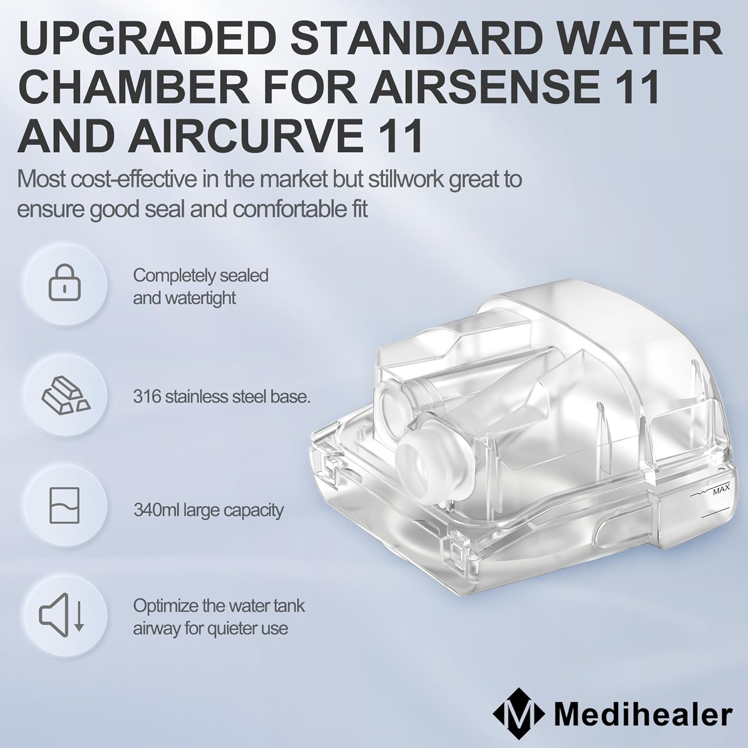 Transparent 380ml Humidifier Water Tub for Air Sense 11 I561753