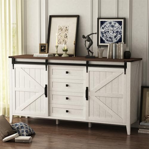 White 4 Drawer Wood Dresser K166