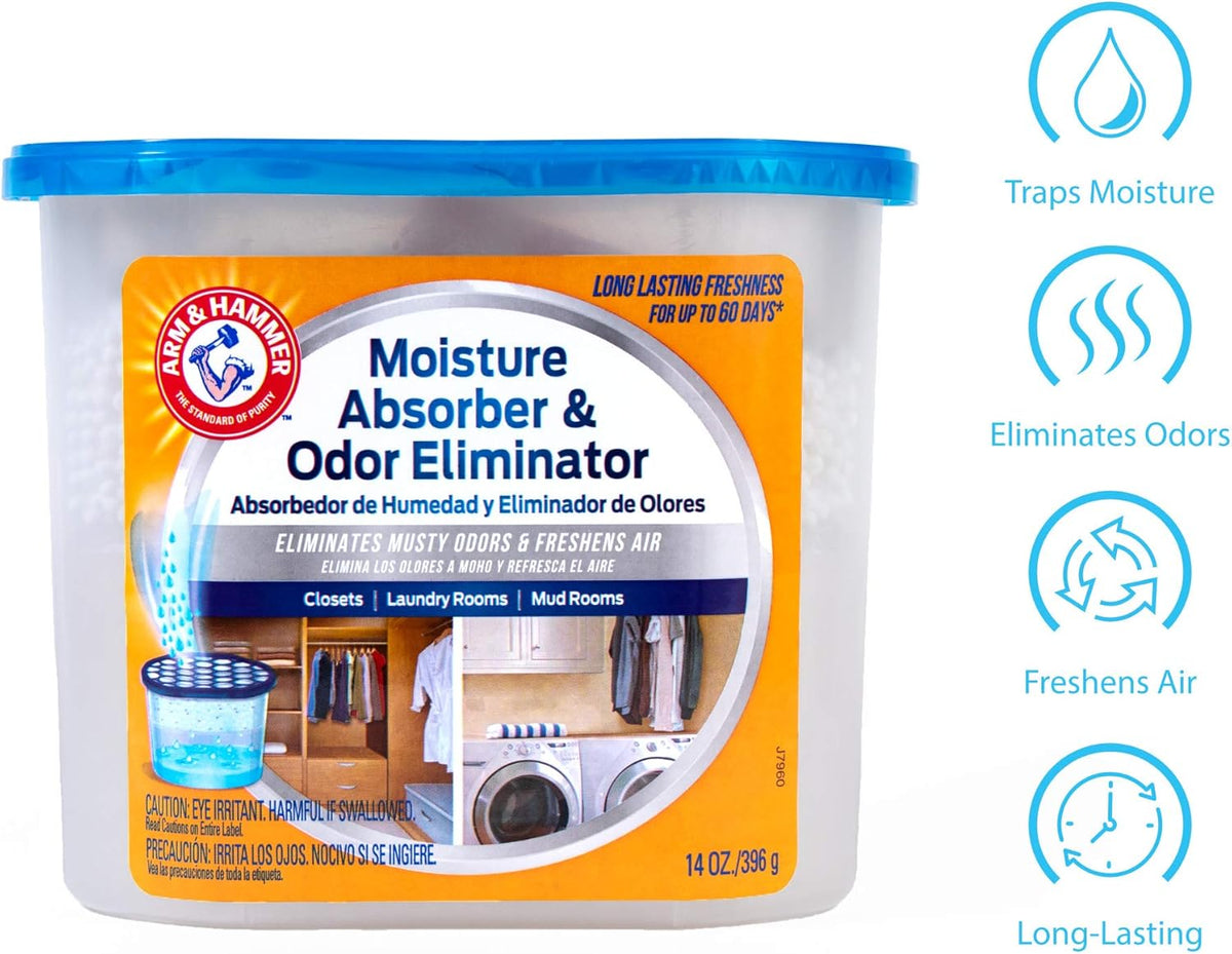 Fragrance Free Disposable Moisture Absorber and Odor Eliminator 14 oz. Tub X655671
