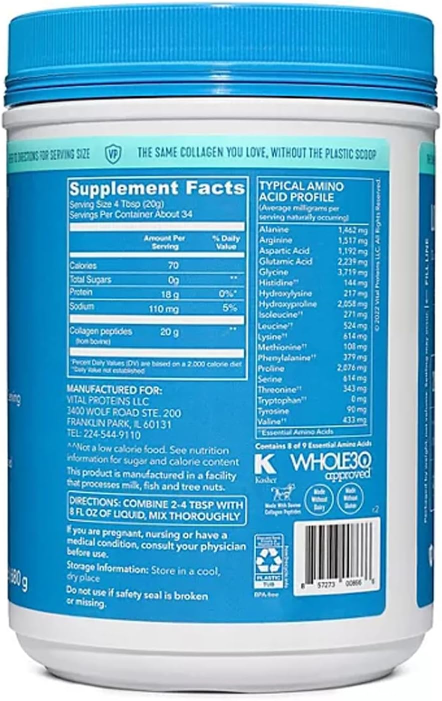 Unflavored Collagen Peptides Powder, 24 oz L151382
