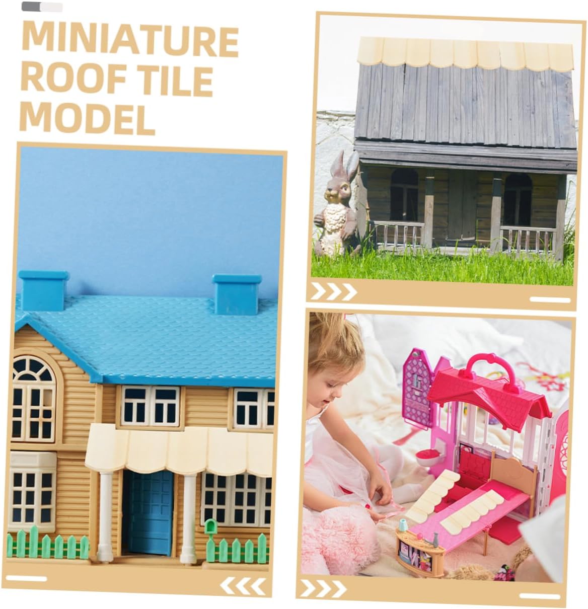 24pcs Dollhouse Miniature Roof Tile B9488