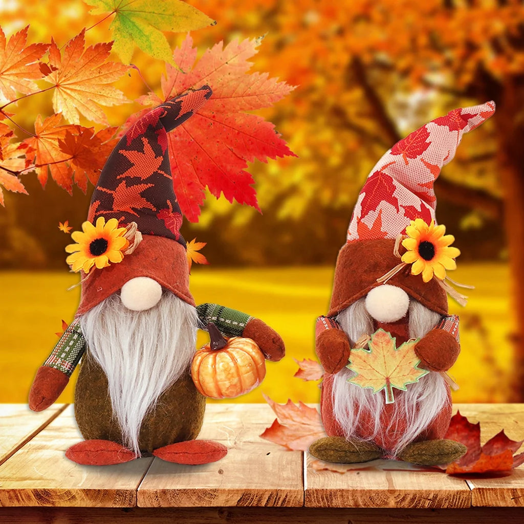 Pumpkin Maple Leaf Fall Gnome Doll U31787
