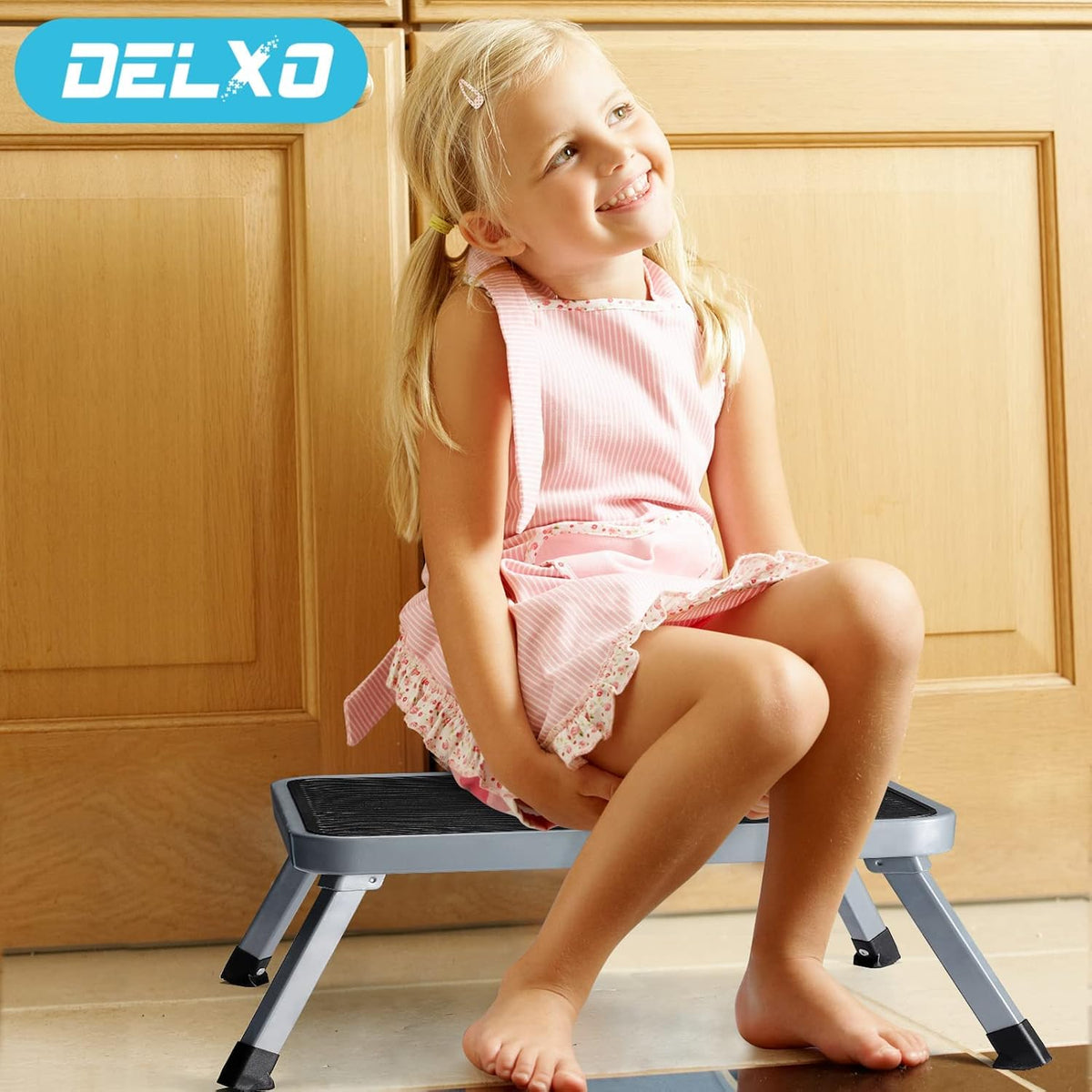 Folding Steel Step Stool with Non Skid Rubber Platform F6294