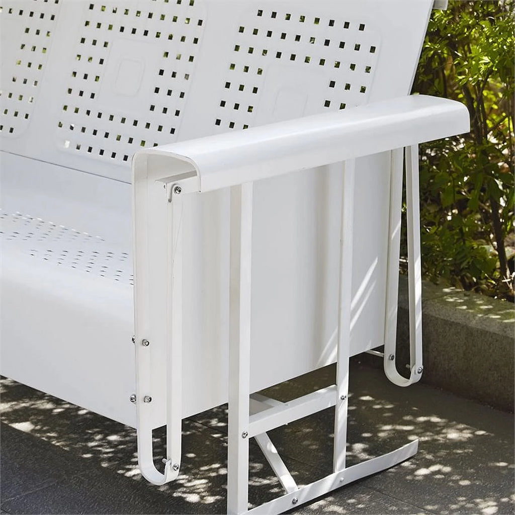 White Metal Gliding Patio Sofa M874