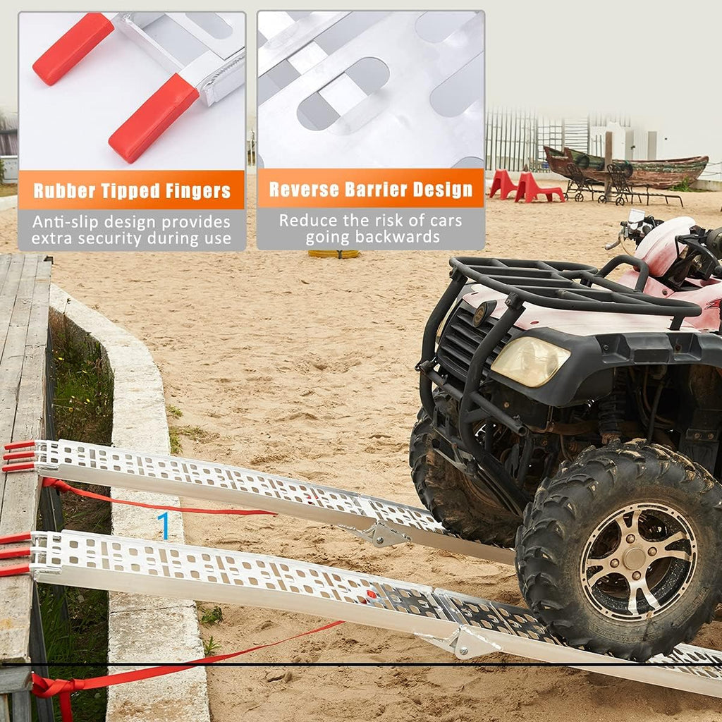 7.5 FT Aluminum ATV Ramps 1500 Lbs Capacity 2PC C404