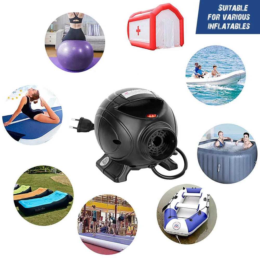 Portable 800W Electric Air Pump Inflator Deflator with 3 Nozzles J7730