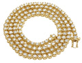 10K Yellow Gold Diamond Tennis Choker Necklace 4mm 21" 6.5CT H619421